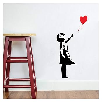 Amazon.co.jp: ウォールステッカー Banksy Wall Decal、Balloon